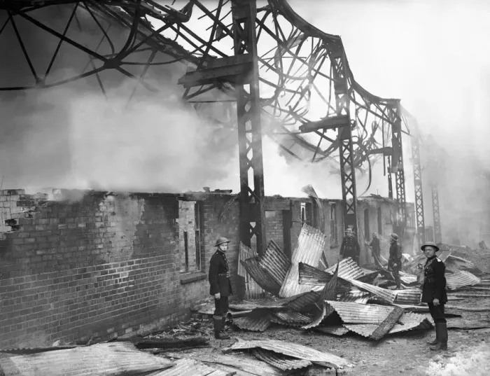 Framed Print : Birmingham City football ground. St. Andrews football ground hit during a bombing raid in Framed Print : Birmingham City football ground. St. Andrews football ground hit during a bombing raid in