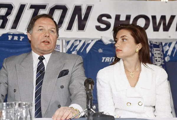 Birmingham City managing directo Karren Brady with Barry Fry at the press conference