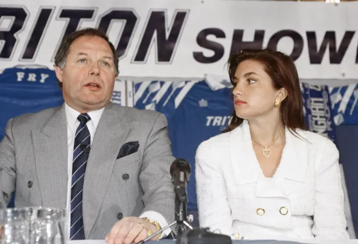 Framed Print : Birmingham City managing directo Karren Brady with Barry Fry at the press conference Framed Print : Birmingham City managing directo Karren Brady with Barry Fry at the press conference