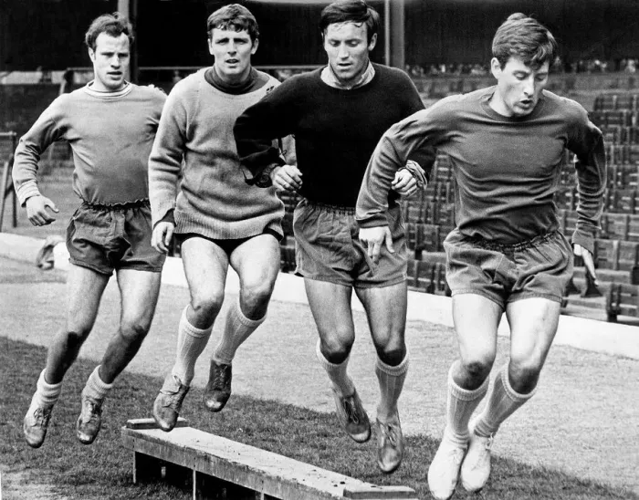 Framed Print : Birmingham City players Foster, pickering, Bridges and Murray get in a non stop training Framed Print : Birmingham City players Foster, pickering, Bridges and Murray get in a non stop training