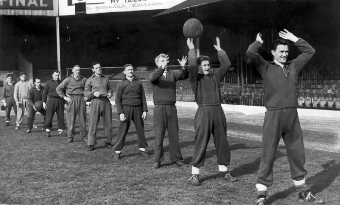 Framed Print : Birmingham City training at St Andrews 26th February 1953 Framed Print : Birmingham City training at St Andrews 26th February 1953