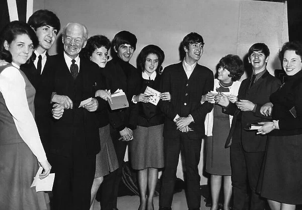 The Birmingham Evening Mail competition winners meet the Beatles