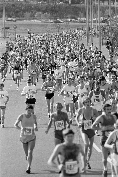 Birmingham Marathon, the start at the NEC. Birmingham, West Midlands. 20th September 1981