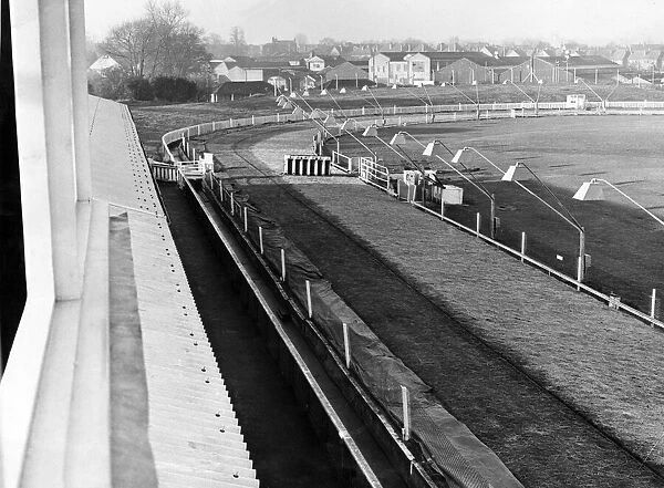 Birminghams Hall Green greyhound track seen from the judges box in the tower above