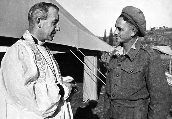 The Bishop of Portsmouth in Italy talking with M. T. Shepard