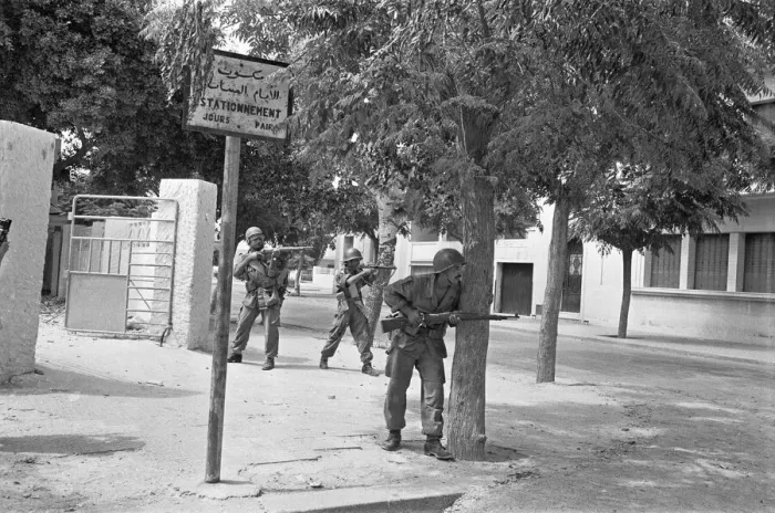 Framed Print : The Bizerte Crisis 1961 French soldiers on the streets of Bizerte Framed Print : The Bizerte Crisis 1961 French soldiers on the streets of Bizerte