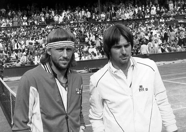 Bjorn Borg and Jimmie Connors before 1981 Wimbledon semi-finals. 3rd July 1981