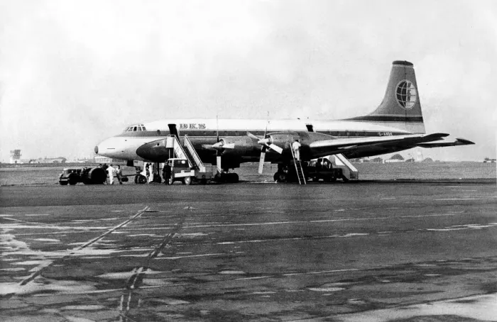 Framed Print : A BKS Bristol Britannia airliner / aircraft made an emergency landing at Newcastle Framed Print : A BKS Bristol Britannia airliner / aircraft made an emergency landing at Newcastle