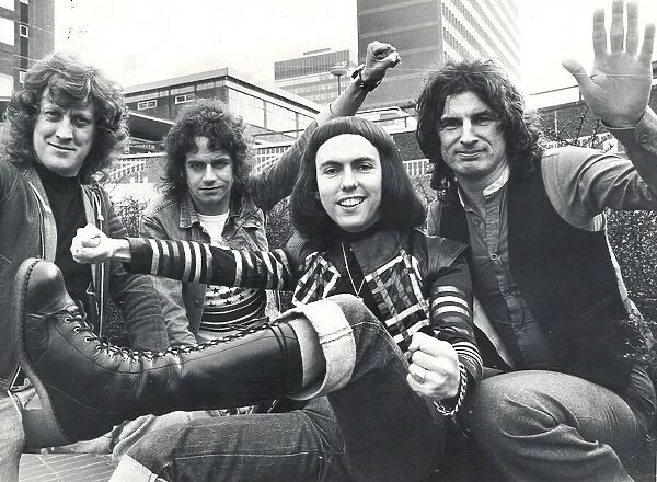Black Country rock group slade during a visit to Birmingham
