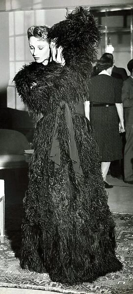 Black ostrich feather Evening Coat - July 1939 Full length and magnificient