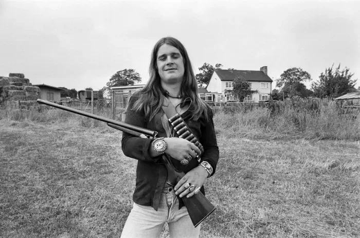 Framed Print : Black Sabbath lead singer Ozzy Osbourne out with his shotgun at his Staffordshire home