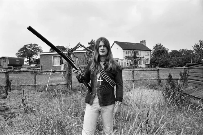 Framed Print : Black Sabbath lead singer Ozzy Osbourne out with his shotgun at his Staffordshire home
