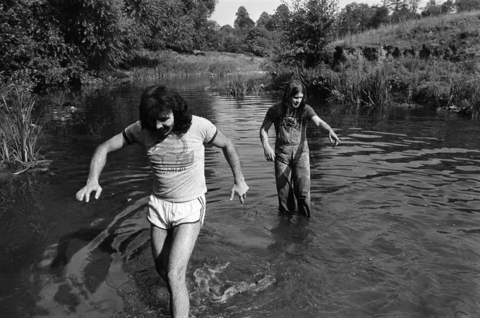 Framed Print : Black Sabbath rock group pictured enjoying the countryside at Monmouth in the Wye Valley