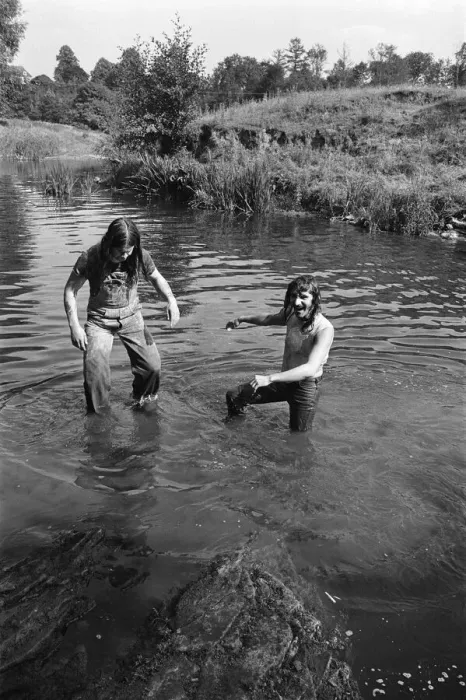 Framed Print : Black Sabbath rock group pictured enjoying the countryside at Monmouth in the Wye Valley