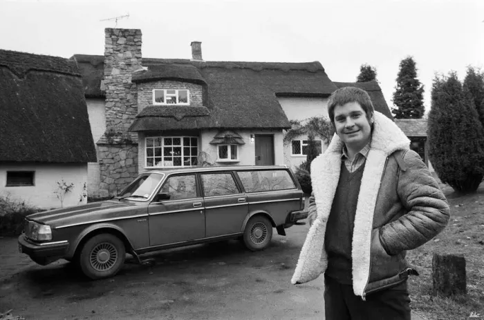 Framed Print : Black Sabbath singer Ozzy Osbourne pictured outside his new house, beside his Volvo car Framed Print : Black Sabbath singer Ozzy Osbourne pictured outside his new house, beside his Volvo car