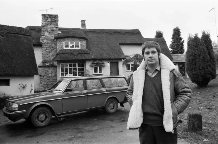 Framed Print : Black Sabbath singer Ozzy Osbourne pictured outside his new house, beside his Volvo car Framed Print : Black Sabbath singer Ozzy Osbourne pictured outside his new house, beside his Volvo car