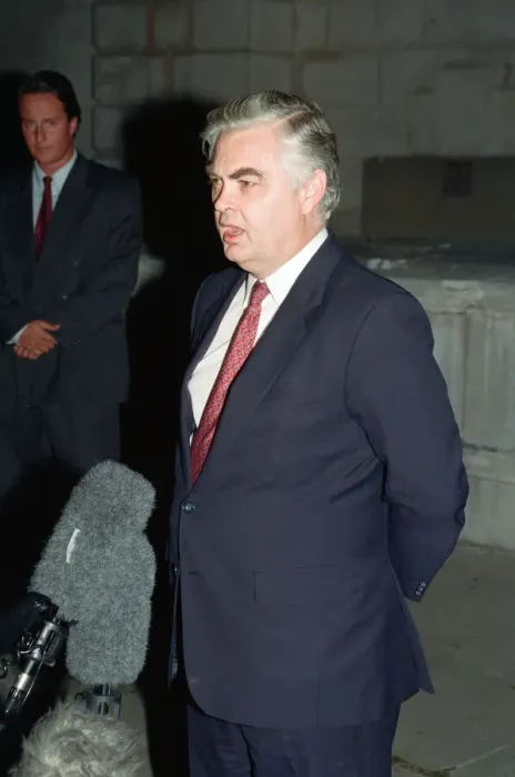 Framed Print : Black Wednesday. Chancellor of the Exchequer Norman Lamont gives a press conference Framed Print : Black Wednesday. Chancellor of the Exchequer Norman Lamont gives a press conference