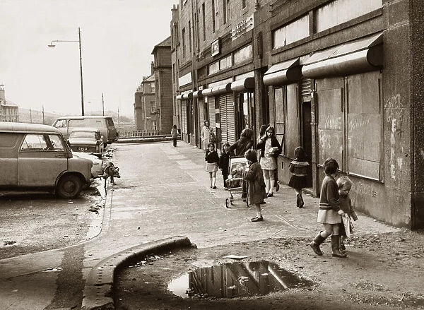 Blackhill, Glasgow, March 1970 Children playing in the street in the Blackhill