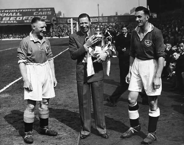 Blackpool v Portsmouth 6th May 1939. George Formby seen here at the start of the match