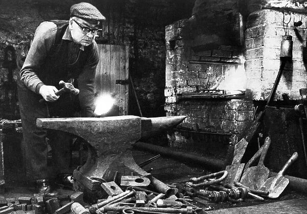Blacksmith Joh Andrews who works with the Seaham harbour Docks Co