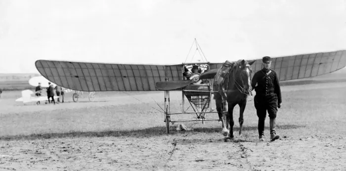 Framed Print : The Bleriot XI monoplane. belonging to French aviator Louis Bleriot in which he made his