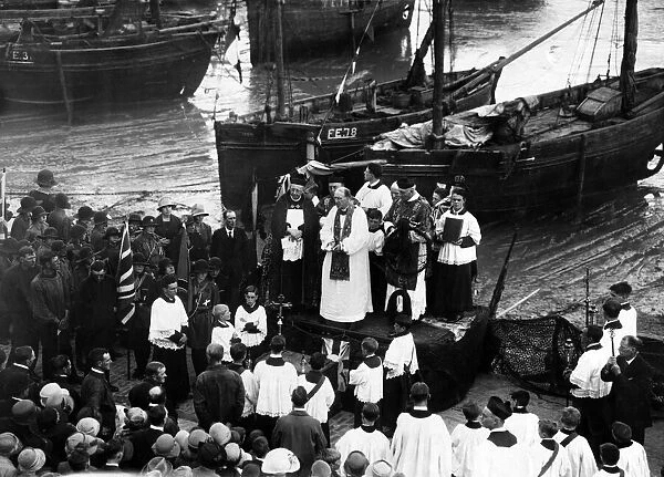 The blessing of Folkestone Fisheries. The ceremony of blessing the fisheries in the fish