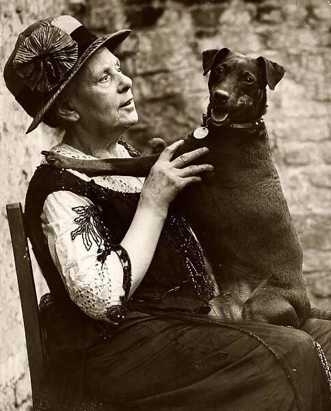 Blind lady Mrs P. Marshall was rescued by her dog 'Queenie'