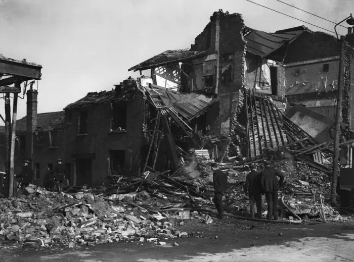 Framed Print : The Blitz was a German bombing campaign against the United Kingdom during the Second Framed Print : The Blitz was a German bombing campaign against the United Kingdom during the Second