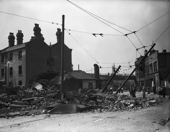Framed Print : The Blitz was a German bombing campaign against the United Kingdom during the Second Framed Print : The Blitz was a German bombing campaign against the United Kingdom during the Second