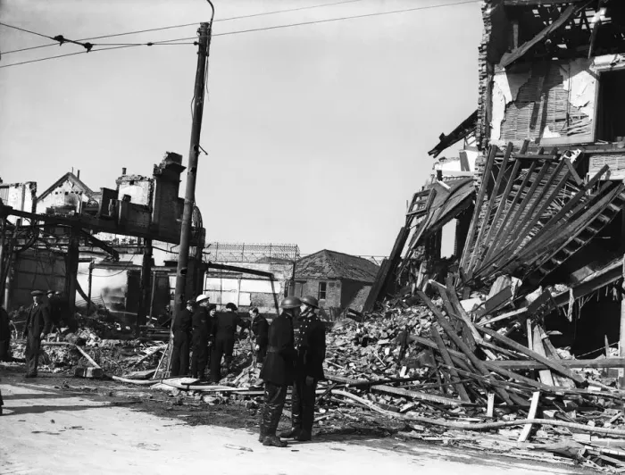 Framed Print : The Blitz was a German bombing campaign against the United Kingdom during the Second Framed Print : The Blitz was a German bombing campaign against the United Kingdom during the Second