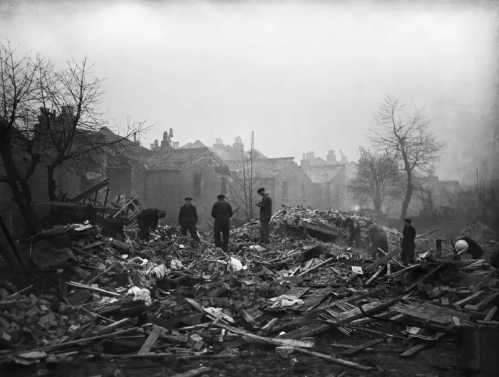 Framed Print : The Blitz was a German bombing campaign against the United Kingdom during the Second Framed Print : The Blitz was a German bombing campaign against the United Kingdom during the Second