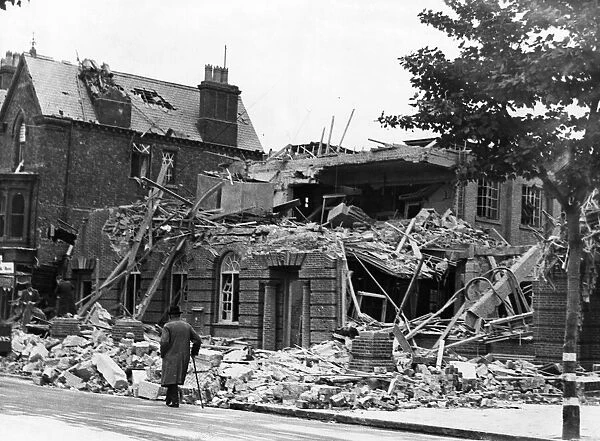 The Blitz. Hull. Yorkshire. August 1940. Picture shows the remains of a