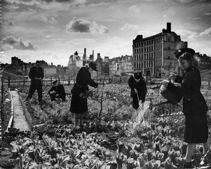 Framed Print : After the blitzing of the City of London, Red Cross Street Fire Station