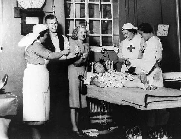Blood transfusion at Paignton hospital, Devon during the Second World War