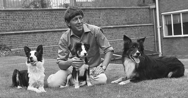Blue Peter presenter John Noakes, seen here with the programmes new border collie puppy