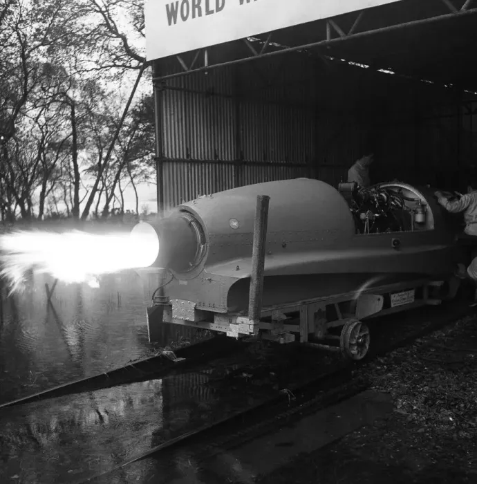 Framed Print : Bluebird during testing at Coniston Water, 7th November 1957