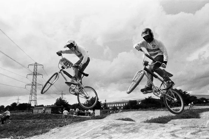 Framed Print : BMX track opens at Waterloo Meadows, Reading. 26th July 1986 Framed Print : BMX track opens at Waterloo Meadows, Reading. 26th July 1986