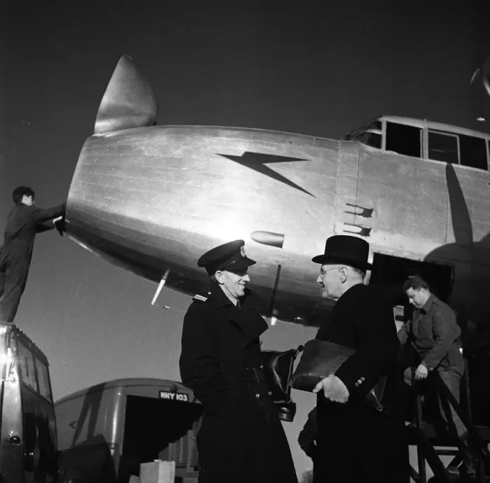 Framed Print : BOAC Avro Lancastrian on the ground at Hurn Airport North-Northeast of Bournemouth