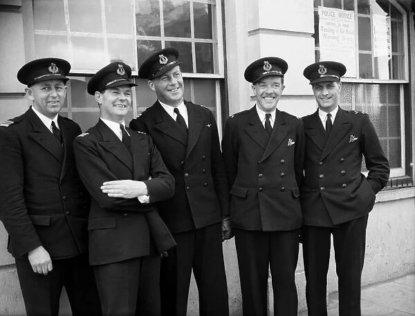 One of the BOAC flying boat crew seen here at Poole in Dorset following the move of