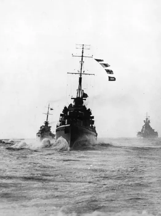 Framed Print : On board the destroyer HMS Bedouin. HMS Victorious and HMS King George V along with Framed Print : On board the destroyer HMS Bedouin. HMS Victorious and HMS King George V along with