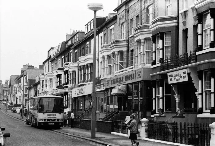 Framed Print : Boarding houses in Blackpool, Lancashire. 29th January 1987 Framed Print : Boarding houses in Blackpool, Lancashire. 29th January 1987