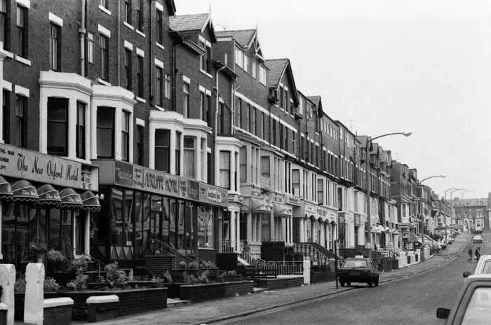 Framed Print : Boarding houses in Blackpool, Lancashire. 29th January 1987 Framed Print : Boarding houses in Blackpool, Lancashire. 29th January 1987