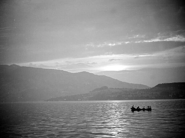 Boating on a ~Alpine lake Switzerland August 1936