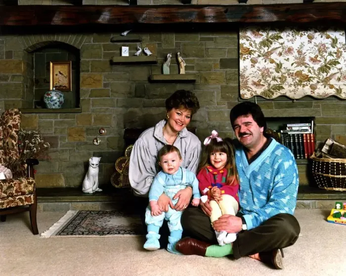Framed Print : Bob Carolgees TV Presenter Surprise Surprise with family at home Framed Print : Bob Carolgees TV Presenter Surprise Surprise with family at home