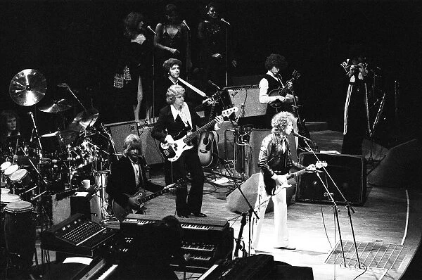 Bob Dylan in concert on stage at Earls Court in London, 15th June 1978