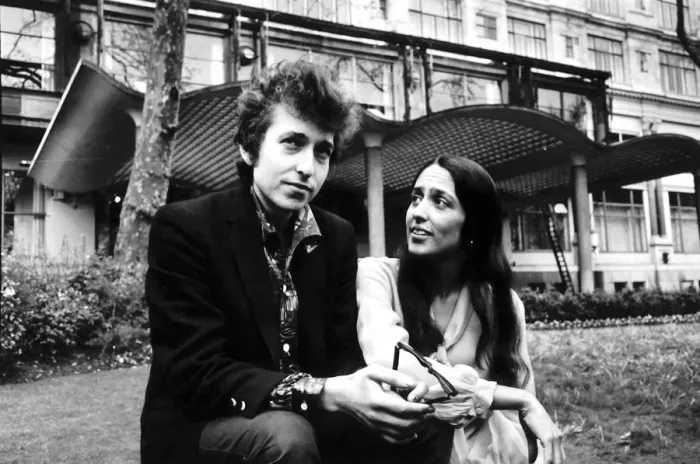 Framed Print : Bob Dylan singer songwriter with Joan Baez American folk singer famous for protest songs Framed Print : Bob Dylan singer songwriter with Joan Baez American folk singer famous for protest songs