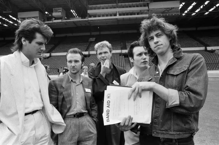 Framed Print : Bob Geldof for the Band Aid Trust announces the most ambitious venture in the history of