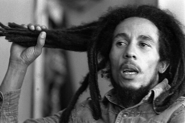 Bob Marley Jamaican Reggae singer writer talking during an interview for the Daily Mirror