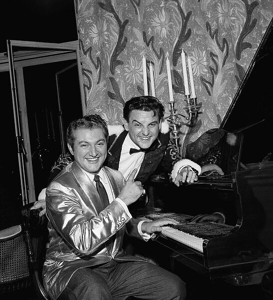 Bob Monkhouse with Liberace, 9th October 1956