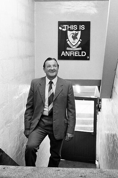 Bob Paisley at Anfield after taking over as Liverpool manager following the resignation